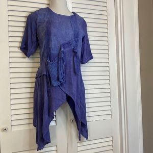 Steel Pony wearable art mixed media tunic top linen silk rayon Lagenlook